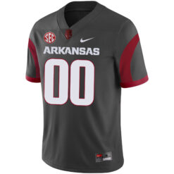 Alternative view of Custom Arkansas Razorbacks Football Anthracite Alternate Stitched Jersey w/ SEC Patch