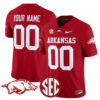 Custom Arkansas Razorbacks Football Cardinal Stitched Jersey