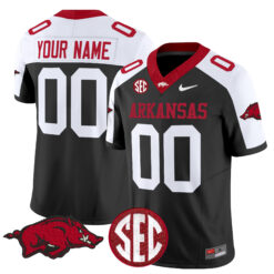 Custom Arkansas Razorbacks Football Alternate Black Stitched Jersey