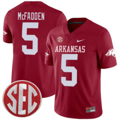 Darren McFadden Arkansas Razorbacks Football Cardinal Home Game Stitched Jersey w/ SEC Patch