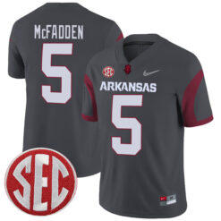 Darren McFadden Arkansas Razorbacks Football Grey Alternate Game Stitched Jersey w/ SEC Patch