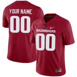 Custom Arkansas Razorbacks Football Cardinal Home Stitched Jersey