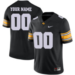 Custom Iowa Hawkeyes Football Black Home Game Stitched Jersey