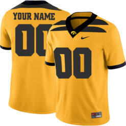Custom Iowa Hawkeyes Football Gold Alternate Game Stitched Jersey