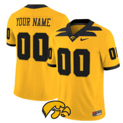 Custom Iowa Hawkeyes Football Gold Vapor F.U.S.E Limited Stitched Jersey