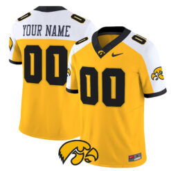 Custom Iowa Hawkeyes Football Alternate Gold Vapor F.U.S.E Limited Stitched Jersey