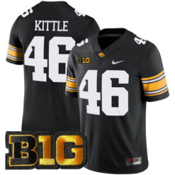George Kittle Iowa Hawkeyes Football Black Home Stitched Jersey w/ B1G Patch