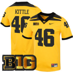 George Kittle Iowa Hawkeyes Football Gold Alternate Stitched Jersey w/ B1G Patch