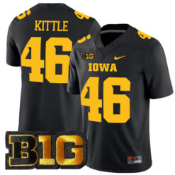 George Kittle Iowa Hawkeyes Football Black Alternate Stitched Jersey w/ B1G Patch