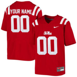 Custom Ole Miss Rebels Football Red Alternate Stitched Jersey