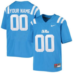 Custom Ole Miss Rebels Football Powder Blue Alternate Stitched Jersey