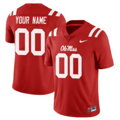 Custom Ole Miss Rebels Football Red Alternate Limited Stitched Jersey