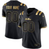 Custom Ole Miss Rebels Football Black Gold Limited Stitched Jersey