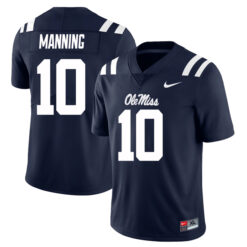 Eli Manning Ole Miss Rebels Football Navy Home Stitched Jersey