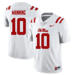Eli Manning Ole Miss Rebels Football White Away Stitched Jersey