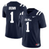 AJ Brown Ole Miss Rebels Football Navy Home Stitched Jersey
