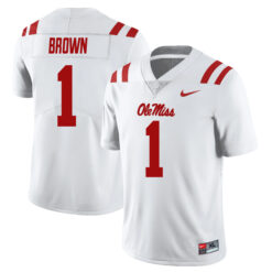 AJ Brown Ole Miss Rebels Football White Away Stitched Jersey