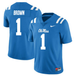 AJ Brown Ole Miss Rebels Football Powder Blue Alternate Stitched Jersey