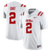 Jaxson Dart Ole Miss Rebels Football White Away Stitched Jersey