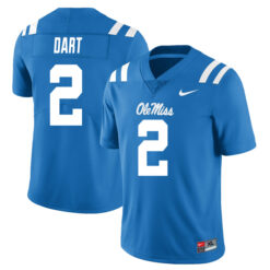Jaxson Dart Ole Miss Rebels Football Powder Blue Alternate Stitched Jersey