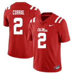 Matt Corral Ole Miss Rebels Football Red Alternate Stitched Jersey