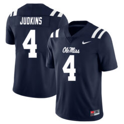 Quinshon Judkins Ole Miss Rebels Football Navy Home Stitched Jersey