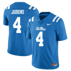Quinshon Judkins Ole Miss Rebels Football Powder Blue Alternate Stitched Jersey