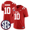 Eli Manning Ole Miss Rebels Football Red Alternate Stitched Jersey w/ SEC Patch