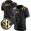 Matt Corral Ole Miss Rebels Football Black Gold Stitched Jersey w/ SEC Patch