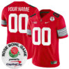 Custom Ohio State Buckeyes Football Scarlet Alternate Game Stitched Jersey w/ Rose Bowl Patch