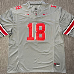 Alternative view of Custom Ohio State Buckeyes Football Grey Game Stitched Jersey