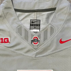 Alternative view of Custom Ohio State Buckeyes Football Grey Game Stitched Jersey w/ 100th Anniversary Patch