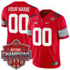 Custom Ohio State Buckeyes Football Scarlet Alternate Game 2024 CFP Champions Stitched Jersey