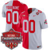 Custom Ohio State Buckeyes Football Scarlet Grey Split 2024 CFP Champions Stitched Jersey