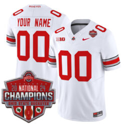 Custom Ohio State Buckeyes Football White Vapor F.U.S.E Limited 2024 CFP Champions Stitched Jersey