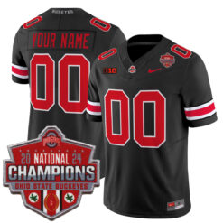 Custom Ohio State Buckeyes Football Black Vapor F.U.S.E Limited 2024 CFP Champions Stitched Jersey