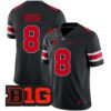 Arvell Reese Ohio State Buckeyes Football Black Game Stitched Jersey w/ B1G Patch