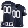 Custom Penn State Nittany Lions Football Navy Game Stitched Jersey w/ B1G Patch