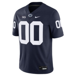 Alternative view of Custom Penn State Nittany Lions Football Navy Game Stitched Jersey w/ B1G Patch
