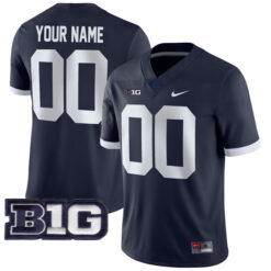 Custom Penn State Nittany Lions Football Navy Alternate Game Stitched Jersey w/ B1G Patch
