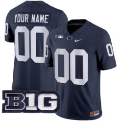 Custom Penn State Nittany Lions Football Navy Vapor F.U.S.E Limited Stitched Jersey w/ B1G Patch