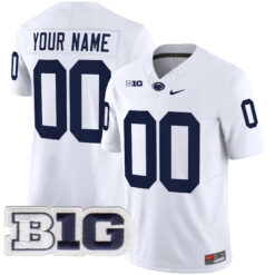Custom Penn State Nittany Lions Football White Vapor F.U.S.E Limited Stitched Jersey w/ B1G Patch