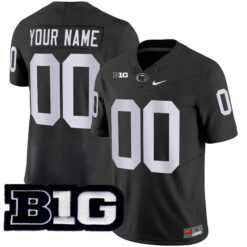 Custom Penn State Nittany Lions Football Black Vapor F.U.S.E Limited Stitched Jersey w/ B1G Patch