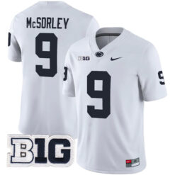 Trace McSorley Penn State Nittany Lions Football White Away Stitched Jersey w/ B1G Patch