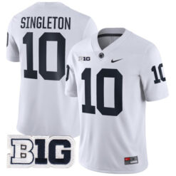 Nick Singleton Penn State Nittany Lions Football White Away Stitched Jersey w/ B1G Patch