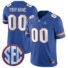 Custom Florida Gators Football Royal Blue Home Stitched Jersey w/ SEC Patch