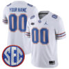 Custom Florida Gators Football White Away Stitched Jersey w/ SEC Patch