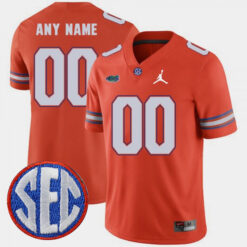 Custom Florida Gators Football Orange Alternate Stitched Jersey w/ SEC Patch