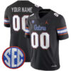 Custom Florida Gators Football Black Alternate Stitched Jersey w/ SEC Patch