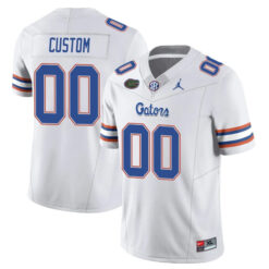 Custom Florida Gators Football White Vapor F.U.S.E Limited Stitched Jersey w/ SEC Patch